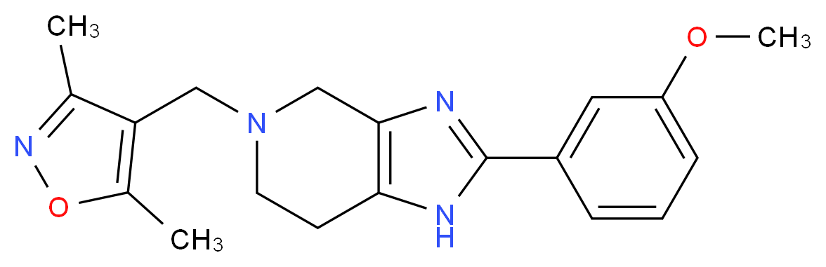5-[(3,5-dimethylisoxazol-4-yl)methyl]-2-(3-methoxyphenyl)-4,5,6,7-tetrahydro-1H-imidazo[4,5-c]pyridine_分子结构_CAS_)