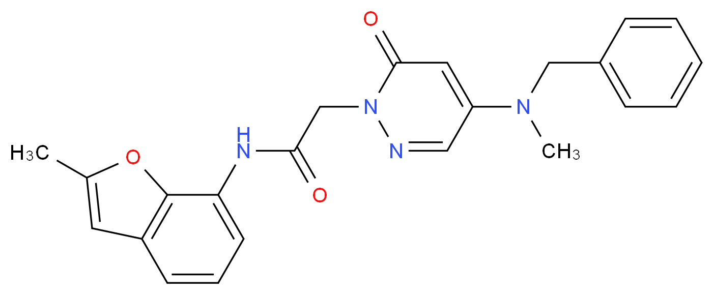 2-[4-[benzyl(methyl)amino]-6-oxo-1(6H)-pyridazinyl]-N-(2-methyl-1-benzofuran-7-yl)acetamide_分子结构_CAS_)