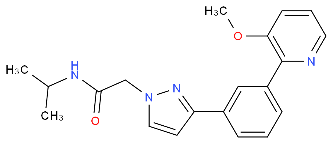 N-isopropyl-2-{3-[3-(3-methoxy-2-pyridinyl)phenyl]-1H-pyrazol-1-yl}acetamide_分子结构_CAS_)