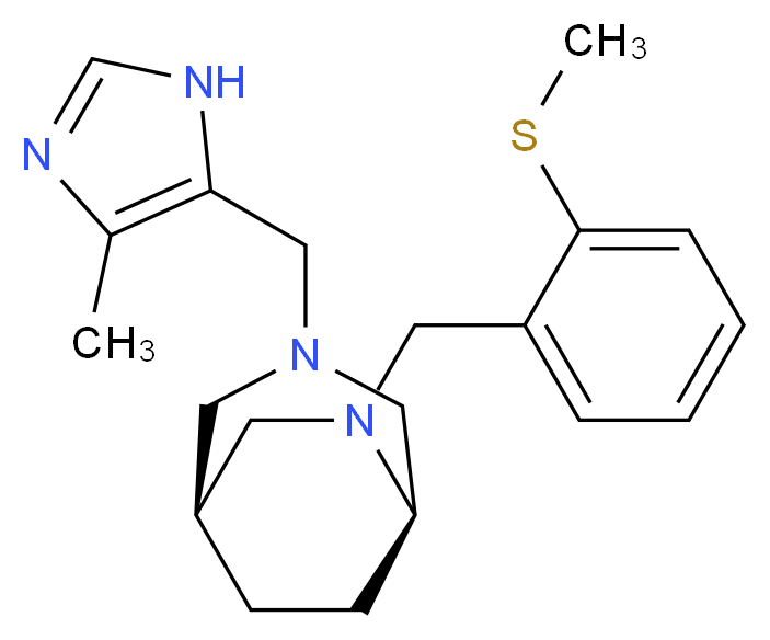 (1S*,5R*)-3-[(4-methyl-1H-imidazol-5-yl)methyl]-6-[2-(methylthio)benzyl]-3,6-diazabicyclo[3.2.2]nonane_分子结构_CAS_)