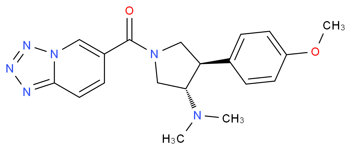 (3S*,4R*)-4-(4-methoxyphenyl)-N,N-dimethyl-1-(tetrazolo[1,5-a]pyridin-6-ylcarbonyl)-3-pyrrolidinamine_分子结构_CAS_)