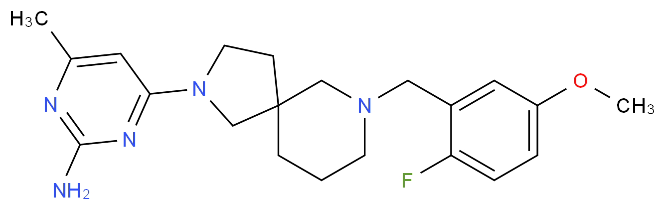4-[7-(2-fluoro-5-methoxybenzyl)-2,7-diazaspiro[4.5]dec-2-yl]-6-methyl-2-pyrimidinamine_分子结构_CAS_)