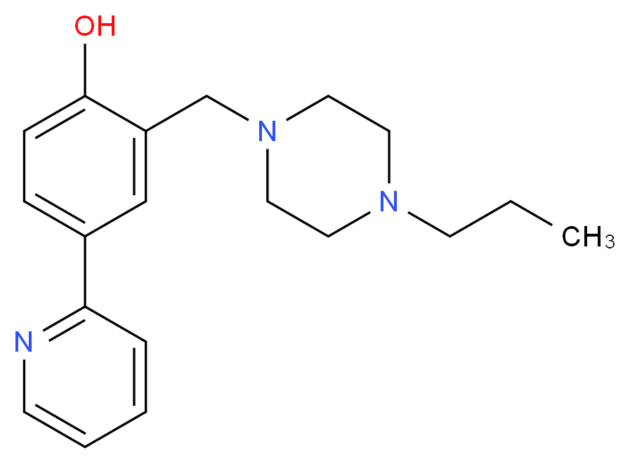 2-[(4-propyl-1-piperazinyl)methyl]-4-(2-pyridinyl)phenol_分子结构_CAS_)