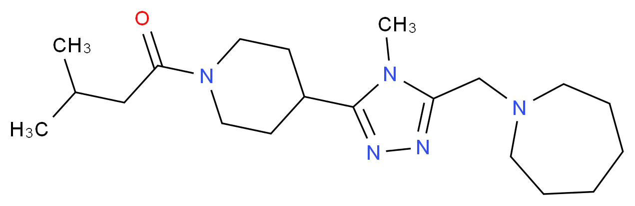 1-({4-methyl-5-[1-(3-methylbutanoyl)piperidin-4-yl]-4H-1,2,4-triazol-3-yl}methyl)azepane_分子结构_CAS_)