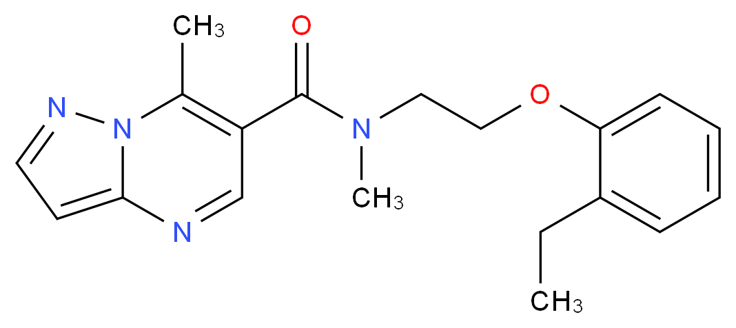 N-[2-(2-ethylphenoxy)ethyl]-N,7-dimethylpyrazolo[1,5-a]pyrimidine-6-carboxamide_分子结构_CAS_)