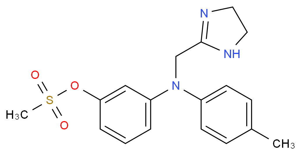 3-(n-(2-imidazolin-2-ylmethyl)-p-toluidino)phenol methanesulphonate_分子结构_CAS_65-28-1)