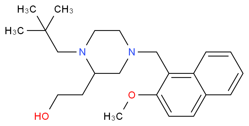 2-{1-(2,2-dimethylpropyl)-4-[(2-methoxy-1-naphthyl)methyl]-2-piperazinyl}ethanol_分子结构_CAS_)