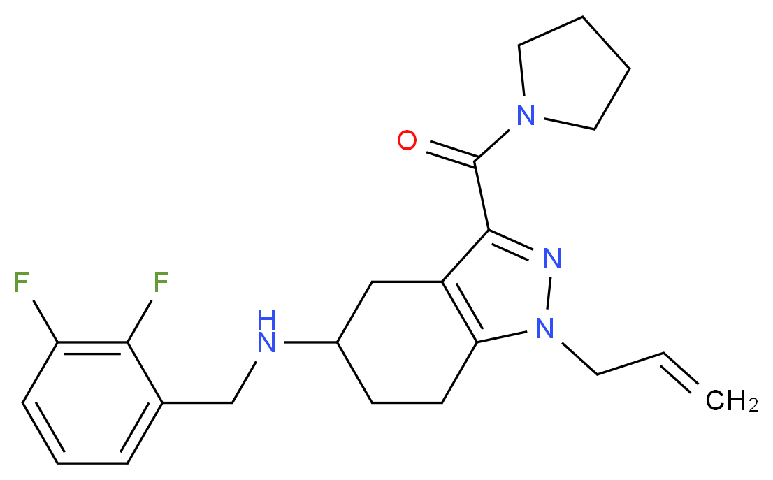 1-allyl-N-(2,3-difluorobenzyl)-3-(1-pyrrolidinylcarbonyl)-4,5,6,7-tetrahydro-1H-indazol-5-amine_分子结构_CAS_)