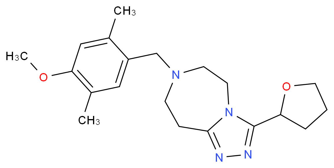 7-(4-methoxy-2,5-dimethylbenzyl)-3-(tetrahydro-2-furanyl)-6,7,8,9-tetrahydro-5H-[1,2,4]triazolo[4,3-d][1,4]diazepine_分子结构_CAS_)