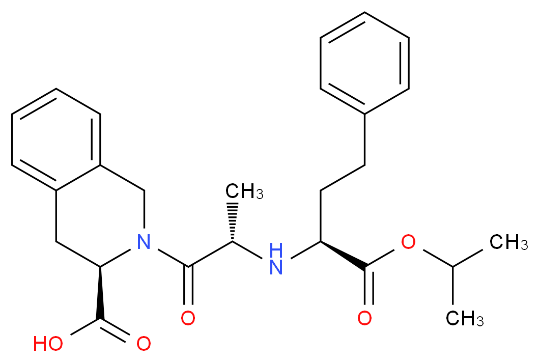 (3R)-2-[(2S)-2-{[(2S)-1-oxo-4-phenyl-1-(propan-2-yloxy)butan-2-yl]amino}propanoyl]-1,2,3,4-tetrahydroisoquinoline-3-carboxylic acid_分子结构_CAS_955034-25-0