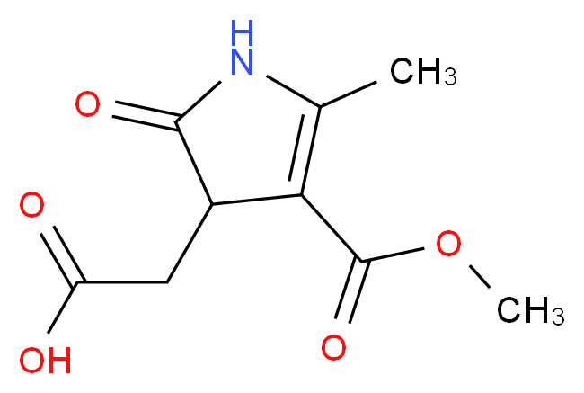 2-[4-(methoxycarbonyl)-5-methyl-2-oxo-2,3-dihydro-1H-pyrrol-3-yl]acetic acid_分子结构_CAS_77978-73-5)