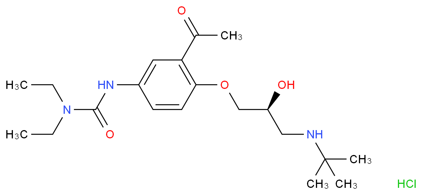 (S)-(-)-Celiprolol Hydrochloride_分子结构_CAS_102293-39-0)