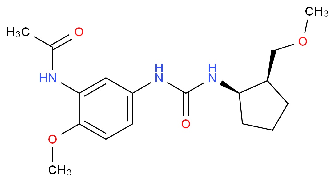N-{2-methoxy-5-[({[(1R*,2S*)-2-(methoxymethyl)cyclopentyl]amino}carbonyl)amino]phenyl}acetamide_分子结构_CAS_)