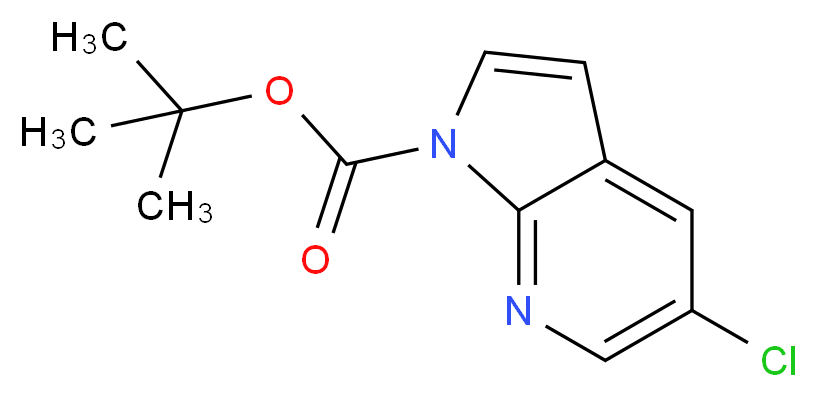 tert-butyl 5-chloro-1H-pyrrolo[2,3-b]pyridine-1-carboxylate_分子结构_CAS_928653-82-1