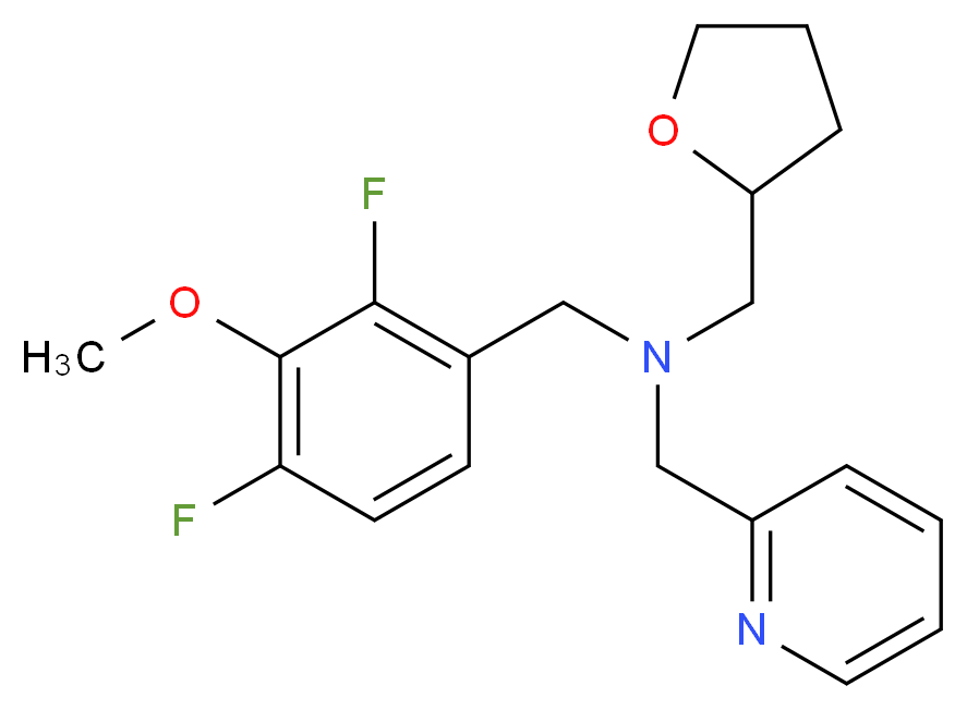 (2,4-difluoro-3-methoxybenzyl)(pyridin-2-ylmethyl)(tetrahydrofuran-2-ylmethyl)amine_分子结构_CAS_)