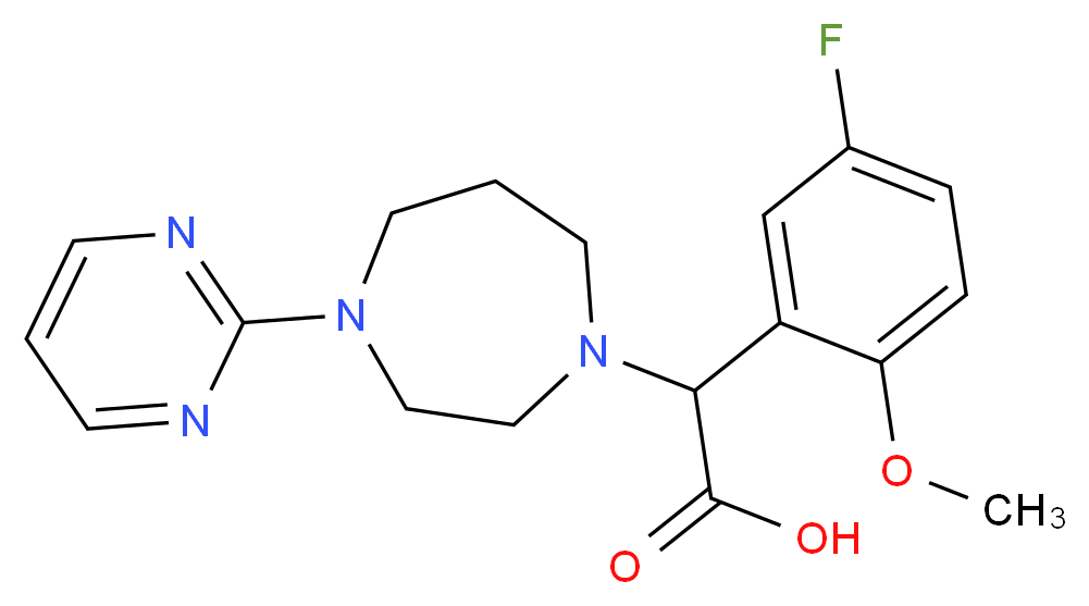 (5-fluoro-2-methoxyphenyl)(4-pyrimidin-2-yl-1,4-diazepan-1-yl)acetic acid_分子结构_CAS_)
