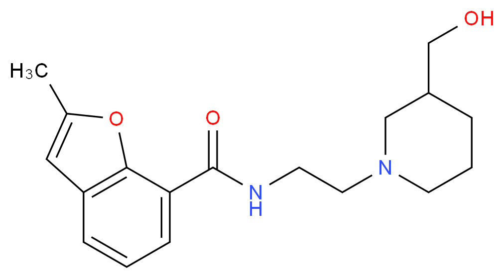 N-{2-[3-(hydroxymethyl)piperidin-1-yl]ethyl}-2-methyl-1-benzofuran-7-carboxamide_分子结构_CAS_)