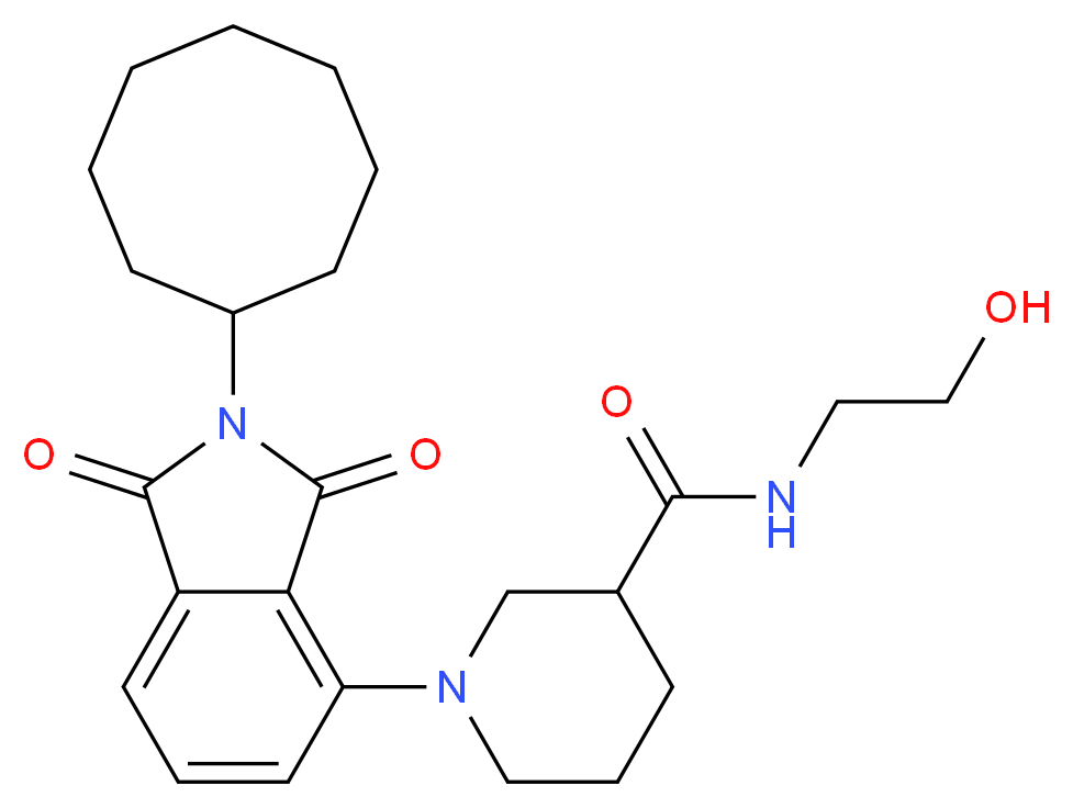 1-(2-cyclooctyl-1,3-dioxo-2,3-dihydro-1H-isoindol-4-yl)-N-(2-hydroxyethyl)-3-piperidinecarboxamide_分子结构_CAS_)