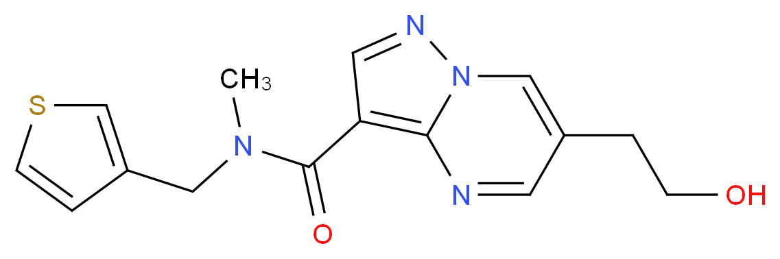 6-(2-hydroxyethyl)-N-methyl-N-(3-thienylmethyl)pyrazolo[1,5-a]pyrimidine-3-carboxamide_分子结构_CAS_)