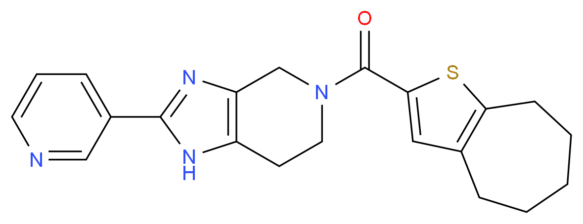 2-pyridin-3-yl-5-(5,6,7,8-tetrahydro-4H-cyclohepta[b]thien-2-ylcarbonyl)-4,5,6,7-tetrahydro-1H-imidazo[4,5-c]pyridine_分子结构_CAS_)