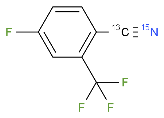 4-fluoro-2-(trifluoromethyl)benzene-1-(<sup>1</sup><sup>5</sup>N)carbonitrile_分子结构_CAS_1216879-97-8