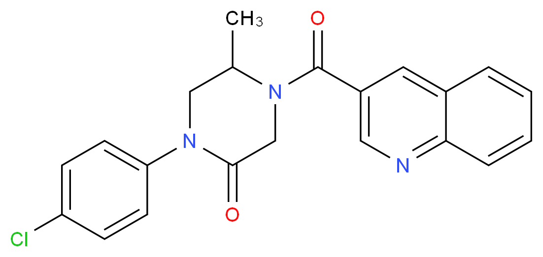 1-(4-chlorophenyl)-5-methyl-4-(3-quinolinylcarbonyl)-2-piperazinone_分子结构_CAS_)