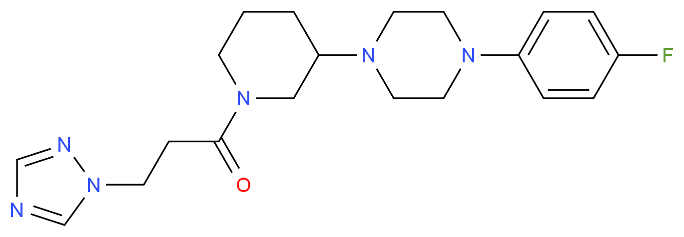 1-(4-fluorophenyl)-4-{1-[3-(1H-1,2,4-triazol-1-yl)propanoyl]-3-piperidinyl}piperazine_分子结构_CAS_)