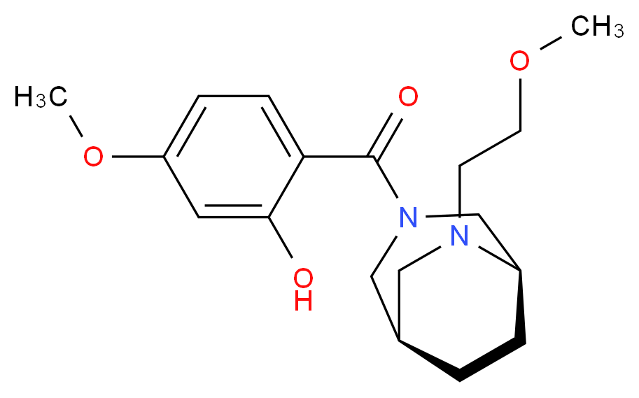 5-methoxy-2-{[(1R*,5R*)-6-(2-methoxyethyl)-3,6-diazabicyclo[3.2.2]non-3-yl]carbonyl}phenol_分子结构_CAS_)