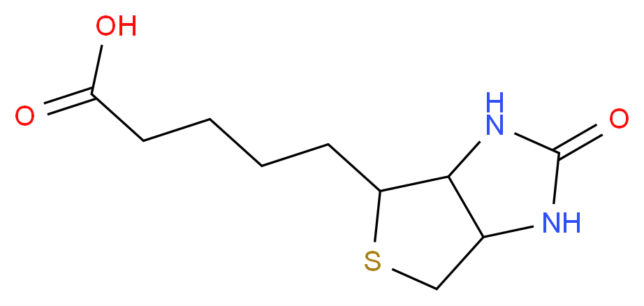 5-{2-oxo-hexahydro-1H-thieno[3,4-d]imidazolidin-4-yl}pentanoic acid_分子结构_CAS_58-85-5