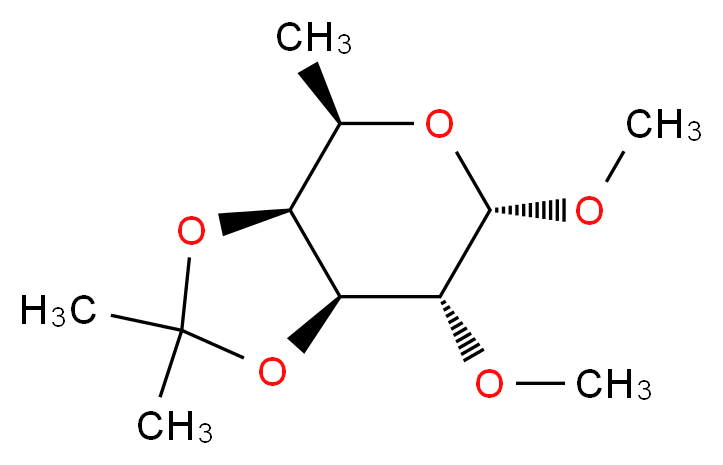 (3aS,4R,6S,7R,7aS)-6,7-dimethoxy-2,2,4-trimethyl-hexahydro-[1,3]dioxolo[4,5-c]pyran_分子结构_CAS_74135-23-2