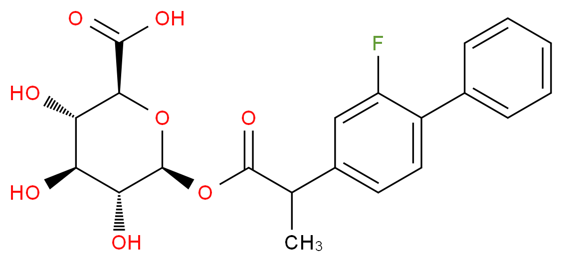 (2S,3S,4S,5R,6S)-6-{[2-(3-fluoro-4-phenylphenyl)propanoyl]oxy}-3,4,5-trihydroxyoxane-2-carboxylic acid_分子结构_CAS_91683-37-3