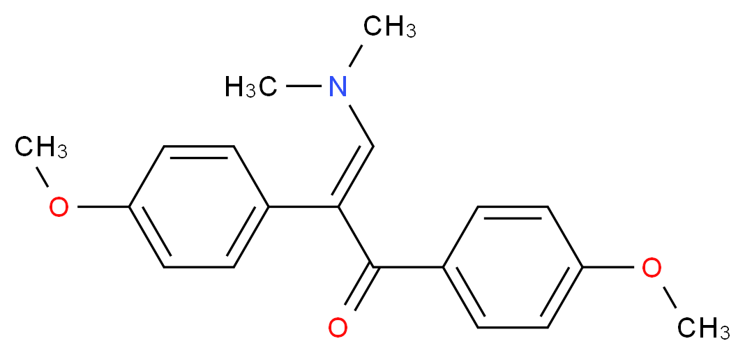 (2E)-3-(dimethylamino)-1,2-bis(4-methoxyphenyl)prop-2-en-1-one_分子结构_CAS_66521-59-3