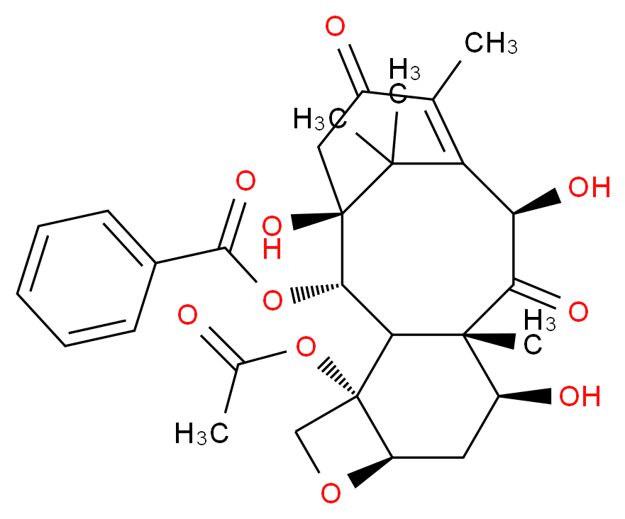 (1S,2S,3R,4S,7R,9S,10S,12R)-4-(acetyloxy)-1,9,12-trihydroxy-10,14,17,17-tetramethyl-11,15-dioxo-6-oxatetracyclo[11.3.1.0<sup>3</sup>,<sup>1</sup><sup>0</sup>.0<sup>4</sup>,<sup>7</sup>]heptadec-13-en-2-yl benzoate_分子结构_CAS_92950-42-0