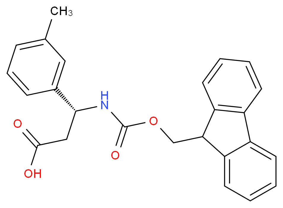 (3R)-3-({[(9H-fluoren-9-yl)methoxy]carbonyl}amino)-3-(3-methylphenyl)propanoic acid_分子结构_CAS_507472-28-8