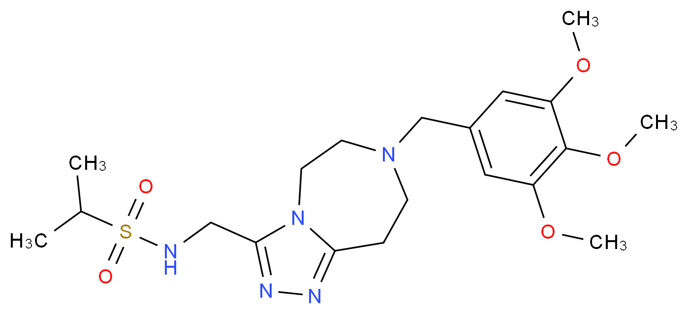 N-{[7-(3,4,5-trimethoxybenzyl)-6,7,8,9-tetrahydro-5H-[1,2,4]triazolo[4,3-d][1,4]diazepin-3-yl]methyl}-2-propanesulfonamide_分子结构_CAS_)