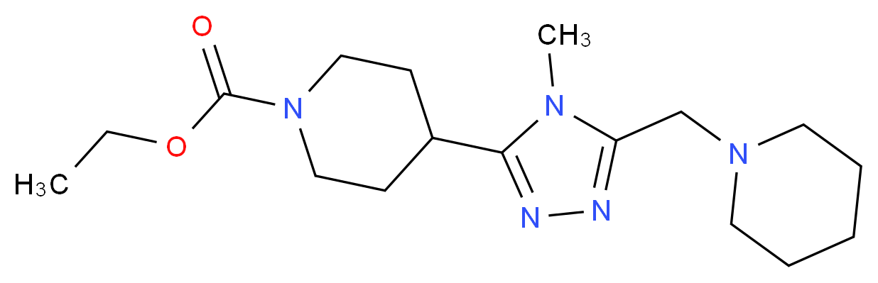 ethyl 4-[4-methyl-5-(piperidin-1-ylmethyl)-4H-1,2,4-triazol-3-yl]piperidine-1-carboxylate_分子结构_CAS_)