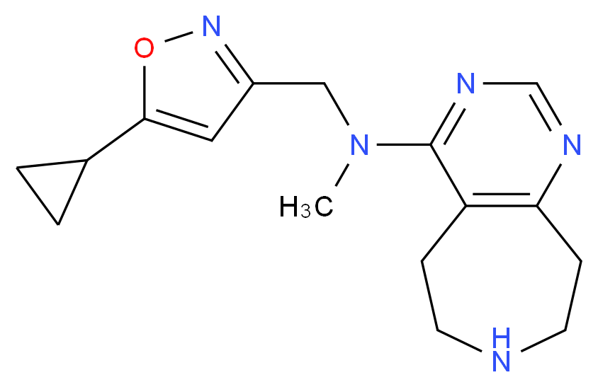N-[(5-cyclopropylisoxazol-3-yl)methyl]-N-methyl-6,7,8,9-tetrahydro-5H-pyrimido[4,5-d]azepin-4-amine_分子结构_CAS_)