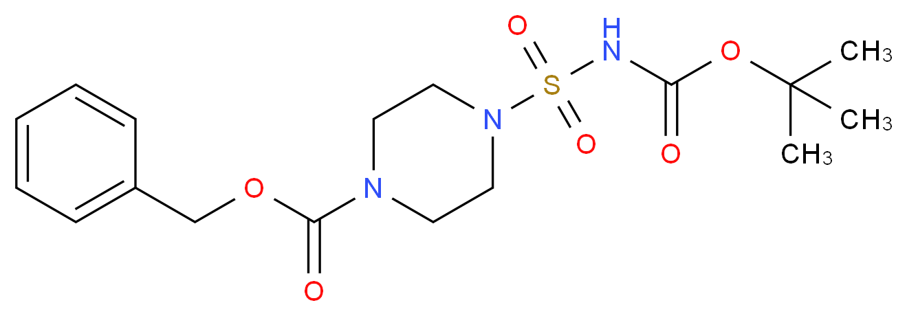 Benzyl 4-{[(tert-butoxycarbonyl)amino]-sulfonyl}tetrahydro-1(2H)-pyrazinecarboxylate_分子结构_CAS_)