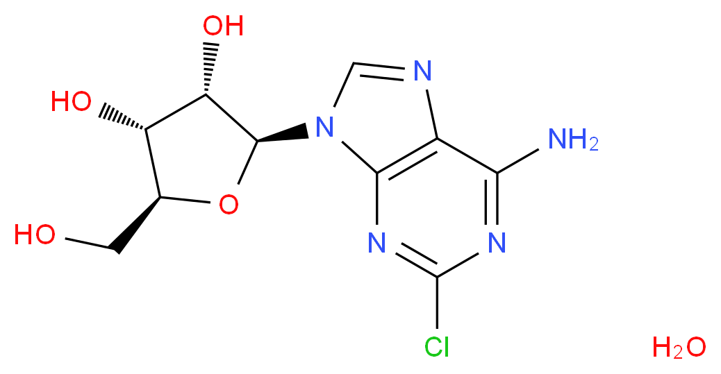 (2S,3S,4R,5S)-2-(6-amino-2-chloro-9H-purin-9-yl)-5-(hydroxymethyl)oxolane-3,4-diol hydrate_分子结构_CAS_81012-94-4