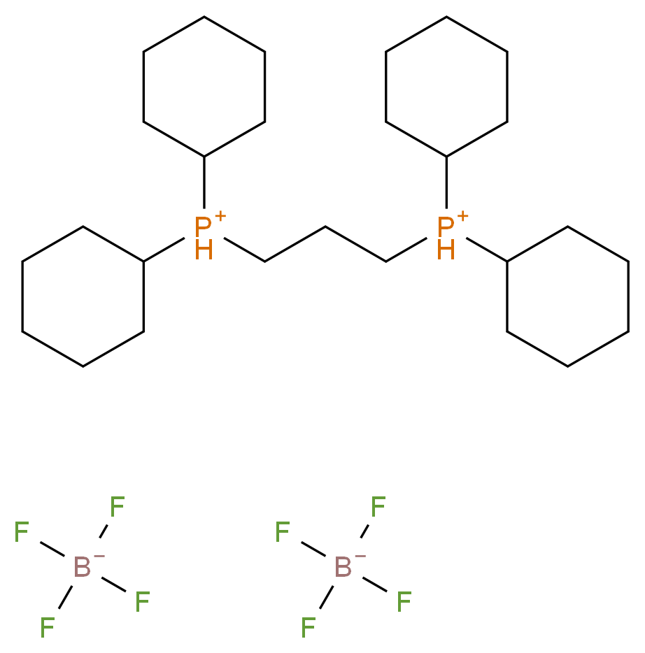 dicyclohexyl[3-(dicyclohexylphosphaniumyl)propyl]phosphanium; bis(tetrafluoroboranuide)_分子结构_CAS_1002345-50-7