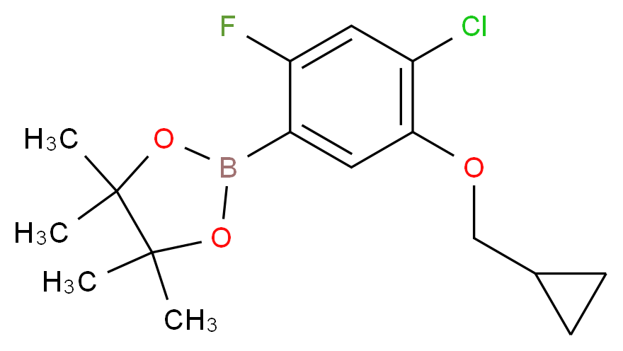 2-(4-Chloro-5-(cyclopropylmethoxy)-2-fluorophenyl)-4,4,5,5-tetramethyl-1,3,2-dioxaborolane_分子结构_CAS_1256360-17-4)