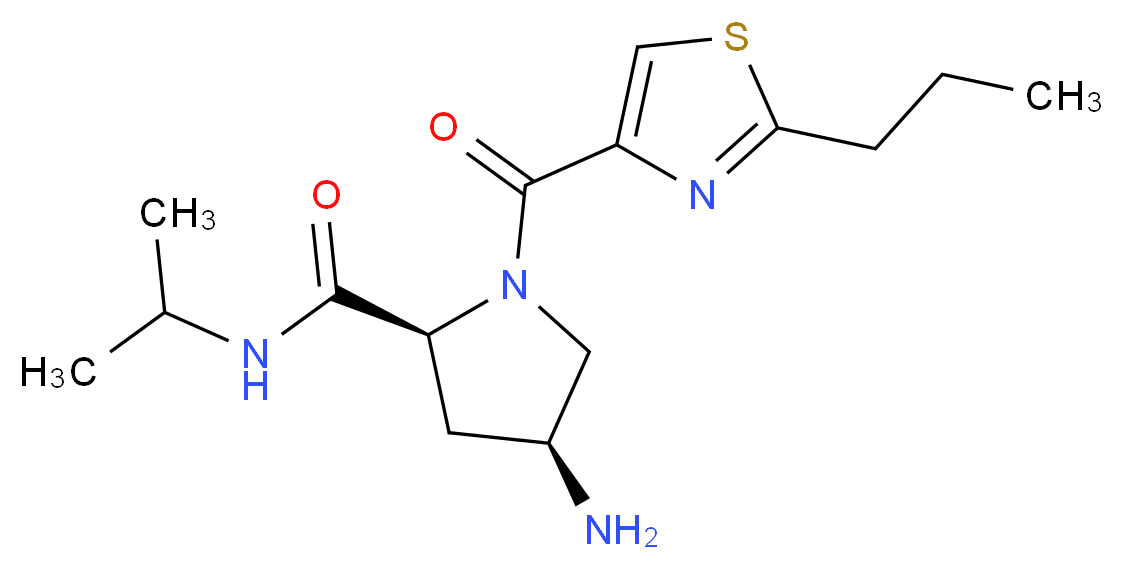 (4S)-4-amino-N-isopropyl-1-[(2-propyl-1,3-thiazol-4-yl)carbonyl]-L-prolinamide_分子结构_CAS_)