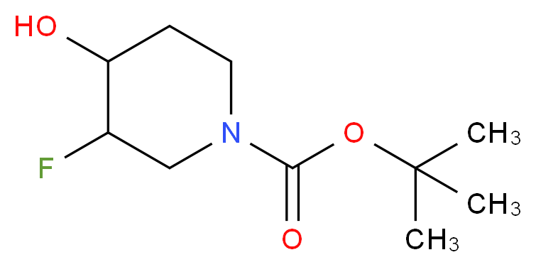 3-Fluoro-4-hydroxy-1-piperidinecarboxylic Acid tert-Butyl Ester(Mixture of Diastereomers)_分子结构_CAS_373604-28-5)