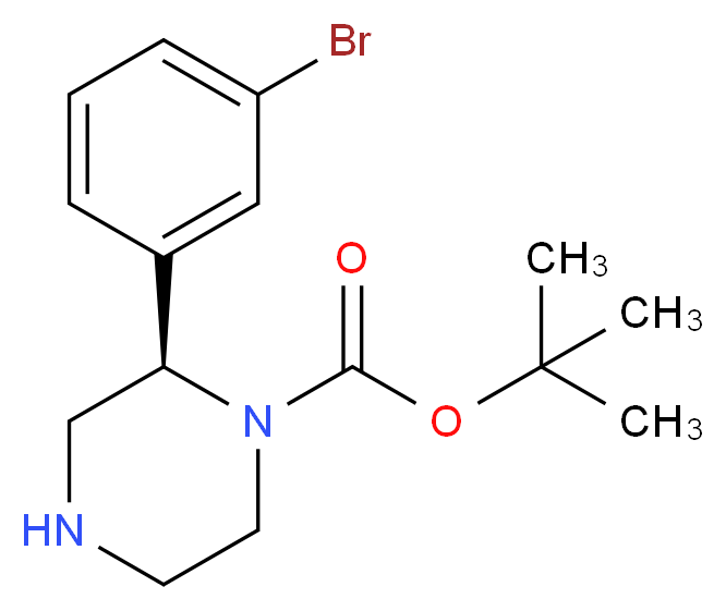 (R)-2-(3-BROMO-PHENYL)-PIPERAZINE-1-CARBOXYLIC ACID TERT-BUTYL ESTER_分子结构_CAS_)