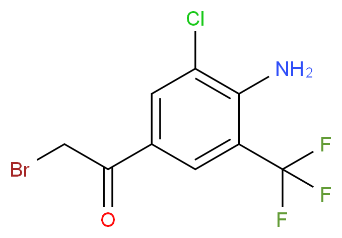 1-[4-amino-3-chloro-5-(trifluoromethyl)phenyl]-2-bromoethan-1-one_分子结构_CAS_97760-87-7