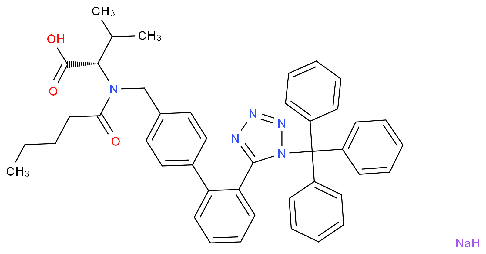 Trityl Valsartan Sodium Salt_分子结构_CAS_943019-63-4)