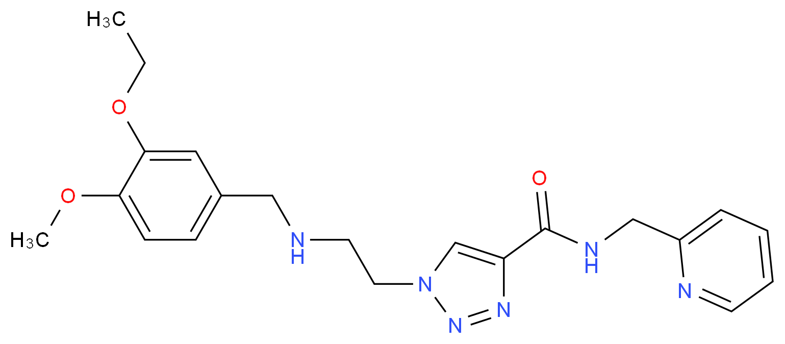 1-{2-[(3-ethoxy-4-methoxybenzyl)amino]ethyl}-N-(2-pyridinylmethyl)-1H-1,2,3-triazole-4-carboxamide_分子结构_CAS_)