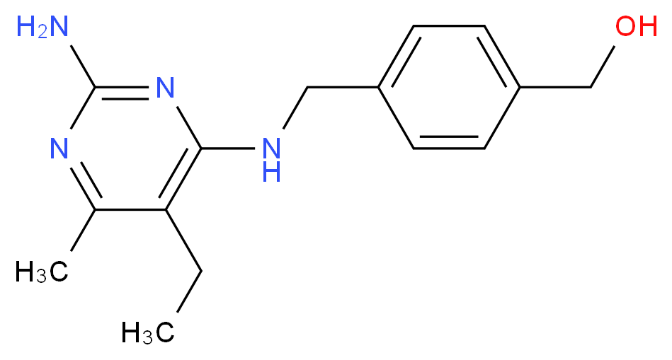 (4-{[(2-amino-5-ethyl-6-methylpyrimidin-4-yl)amino]methyl}phenyl)methanol_分子结构_CAS_)