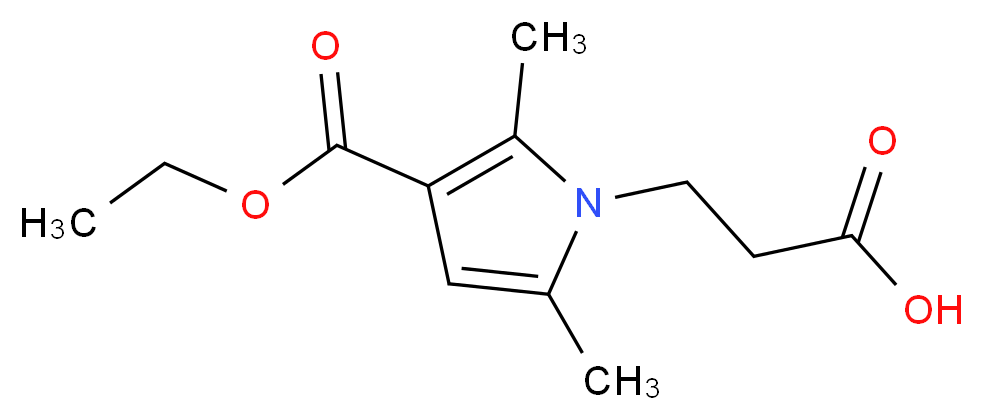 3-[3-(Ethoxycarbonyl)-2,5-dimethyl-1H-pyrrol-1-yl] propanoic acid_分子结构_CAS_)