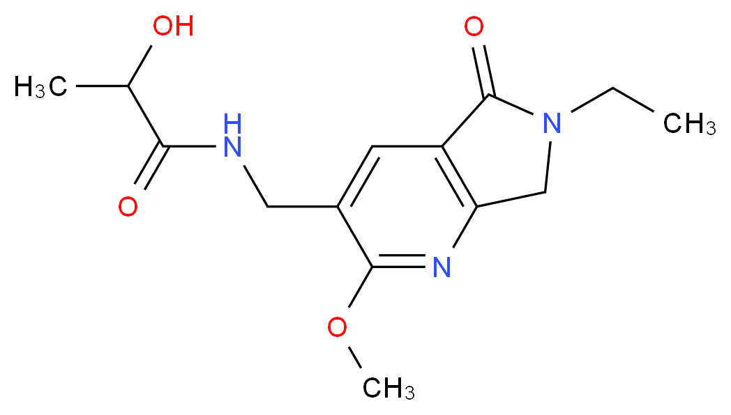 N-[(6-ethyl-2-methoxy-5-oxo-6,7-dihydro-5H-pyrrolo[3,4-b]pyridin-3-yl)methyl]-2-hydroxypropanamide_分子结构_CAS_)